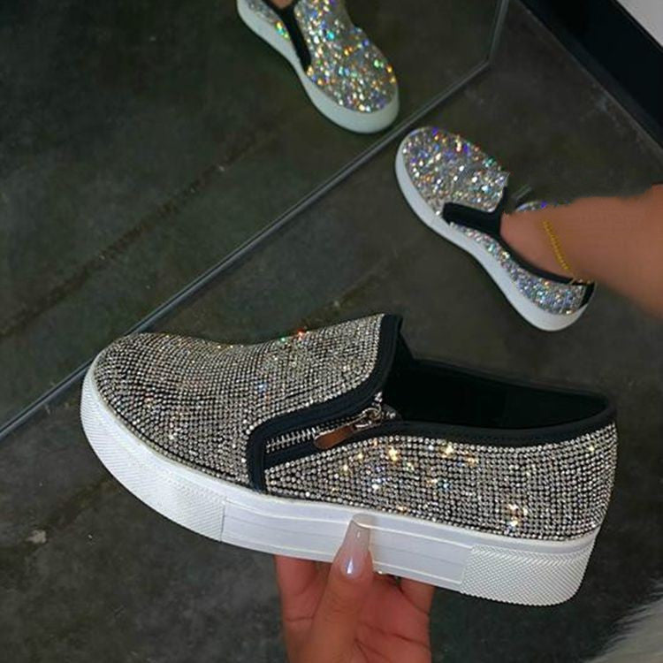 Women's Rhinestone Slip On Flats