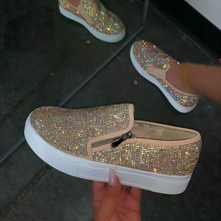 Women's Rhinestone Slip On Flats
