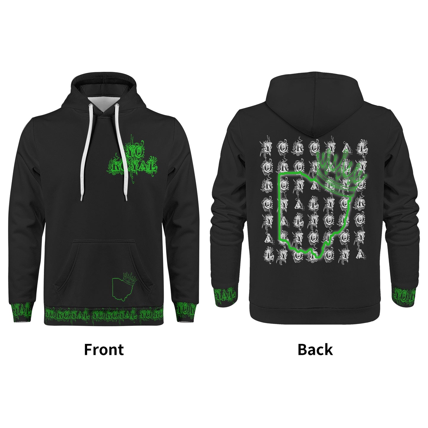 Yo Royal Green Black Block Hoodie