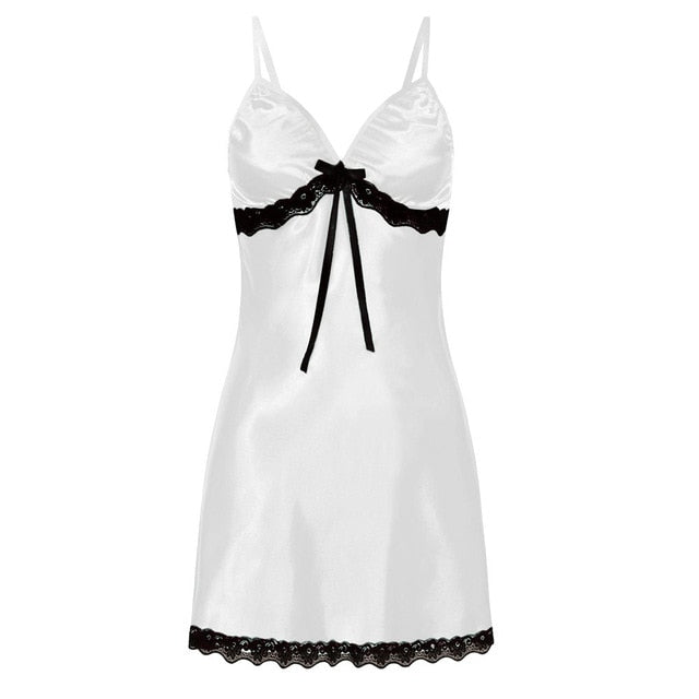 Women's Lace Bow Lingerie Nightwear