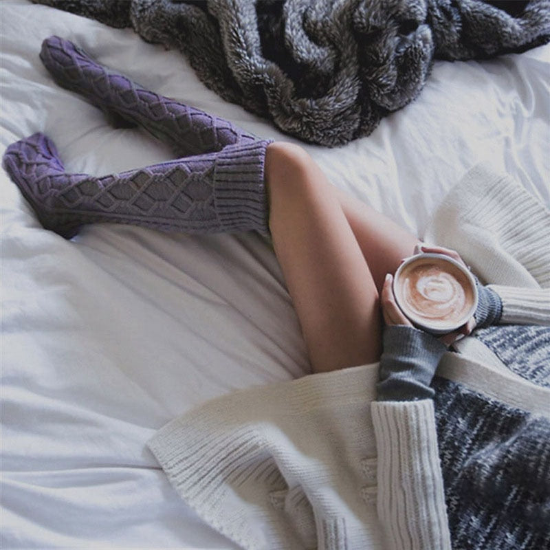 Women's Thigh High Sweater Socks