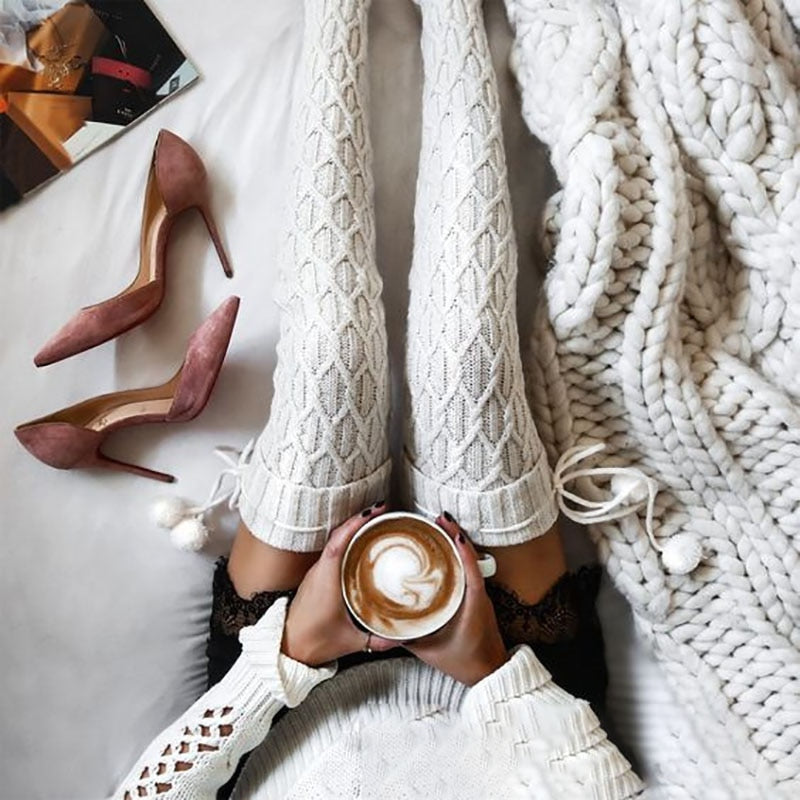 Women's Thigh High Sweater Socks