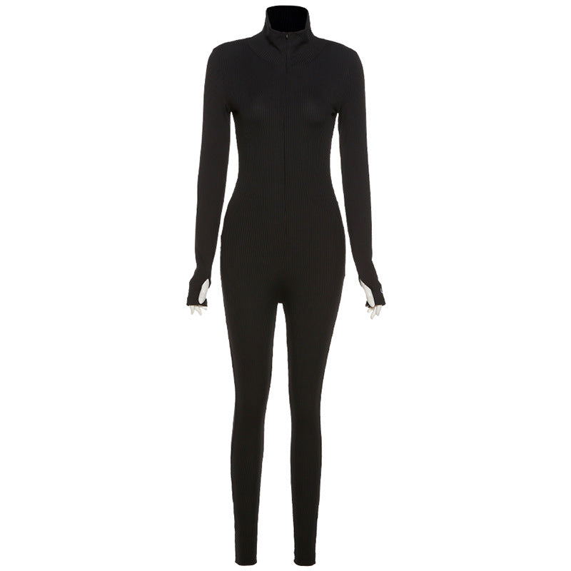 High Collar Slim Fit Bodysuit