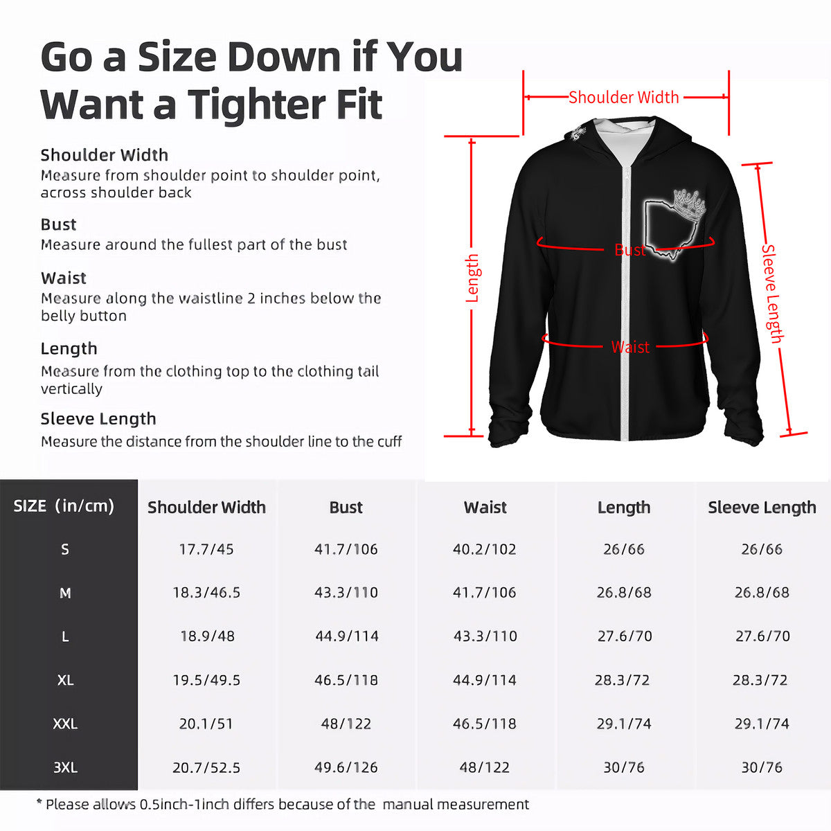 Black Lightweight Zipper Hoodie