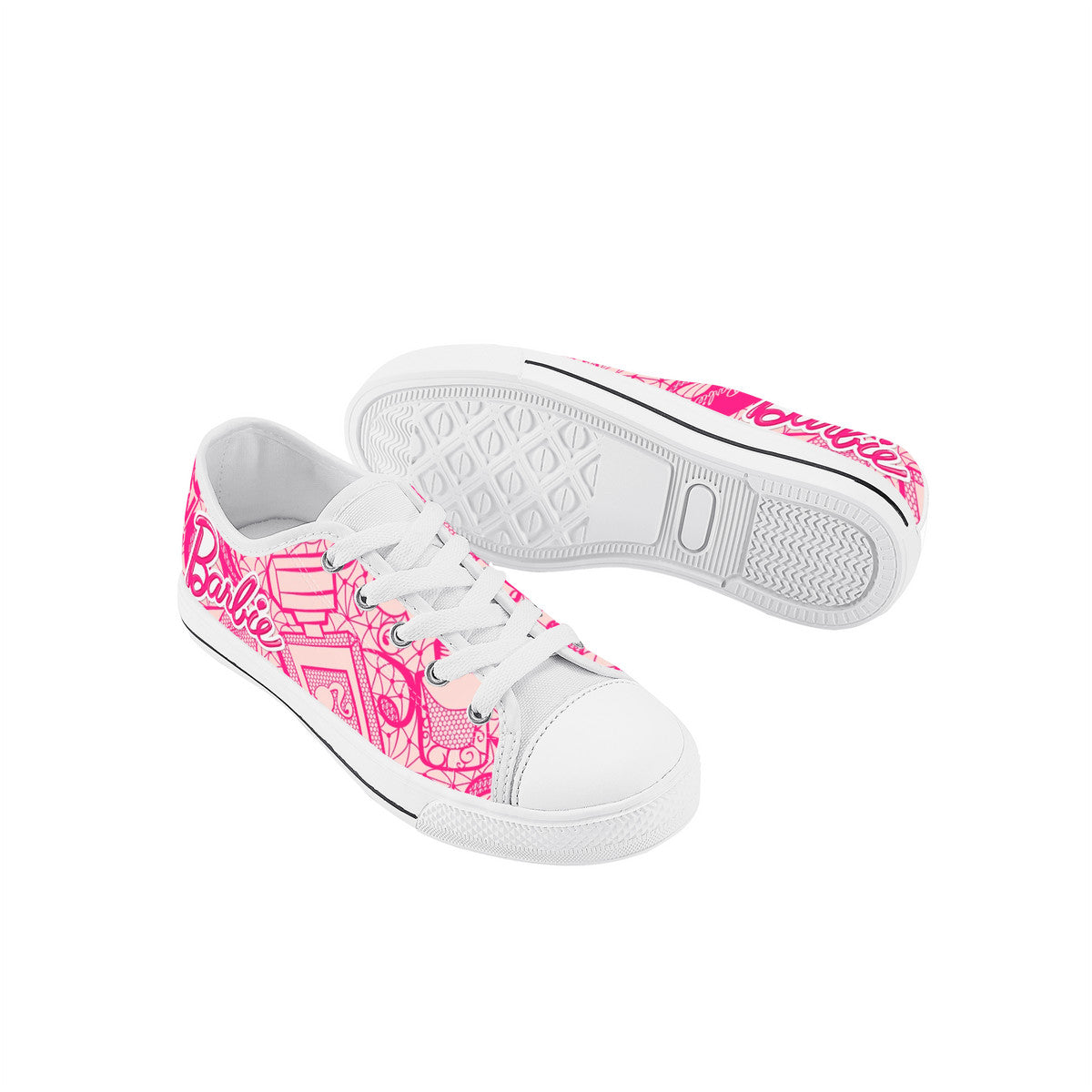 Girls Pink Low Top Canvas Shoes