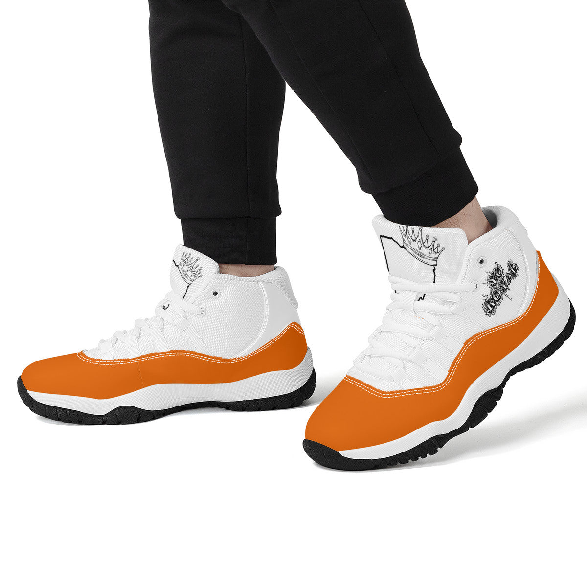 Orange High Top Air Retro Sneakers