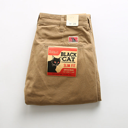 Twill American Cotton Retro Men's Straight Casual Pants