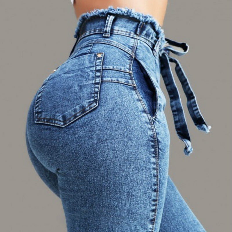 Faded Bow Skinny Jeans