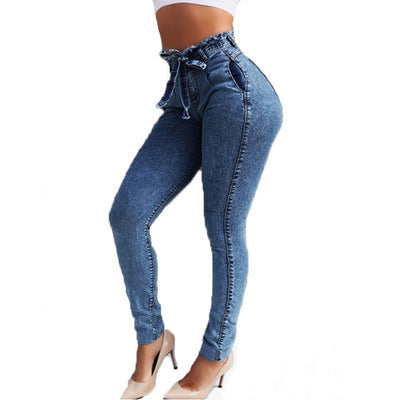 Faded Bow Skinny Jeans