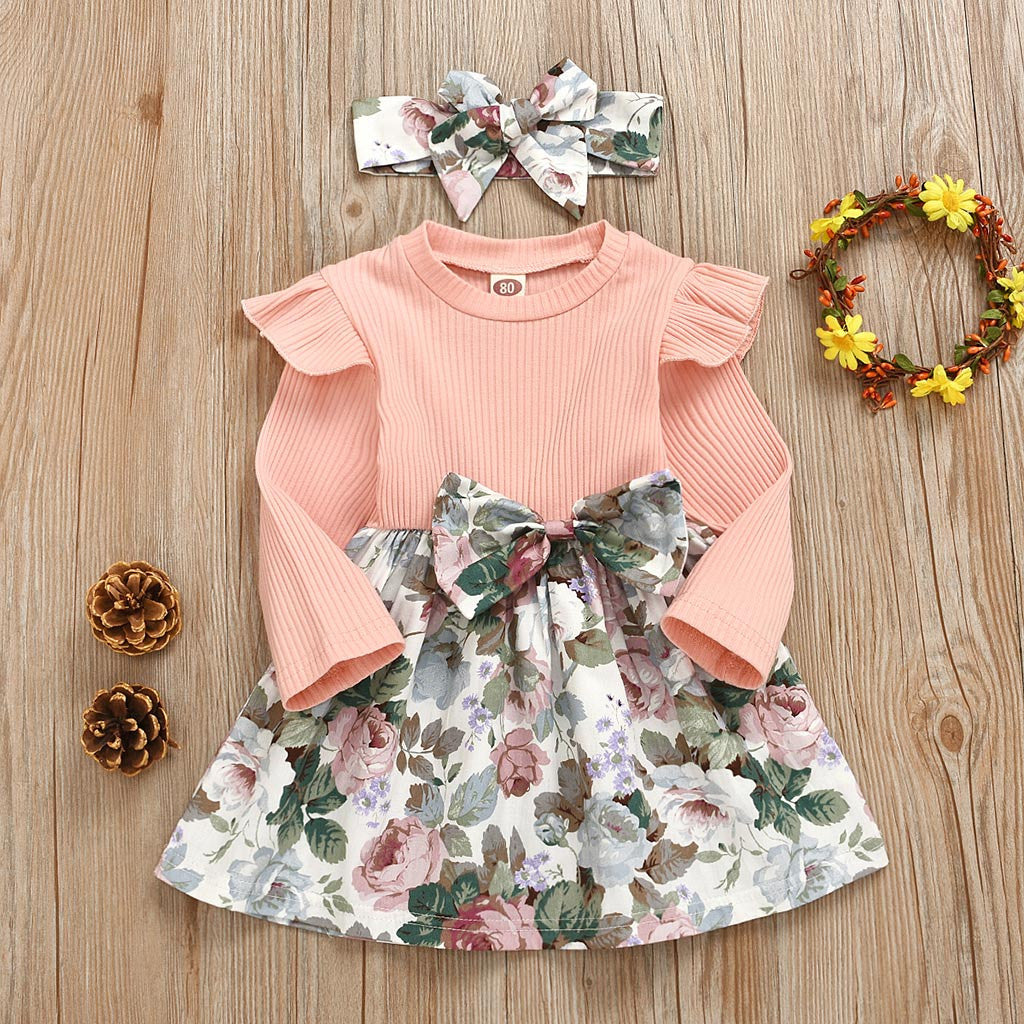 Girls Clothes European And American Printed Dress Suits