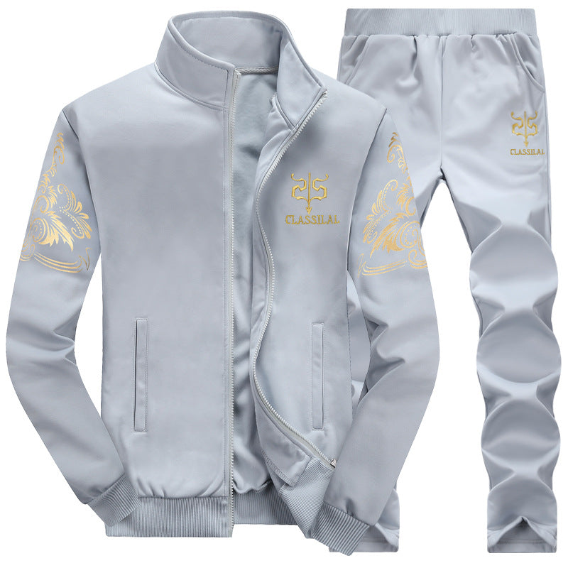 New Casual Brand Tracksuit Zipper 2 Piece Vest Sets Slim Fit Sportswear Fashion Men Autumn Spring Printed Jacket Pants