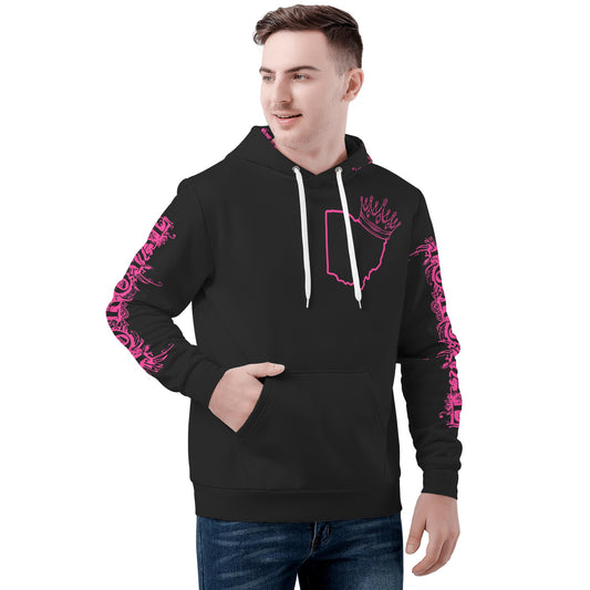 Mens All Over Print Basic Hoodie