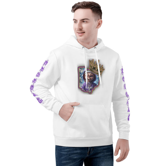 Mens All Over Print Basic Hoodie