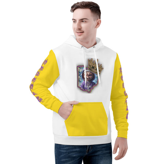 Mens All Over Print Basic Hoodie