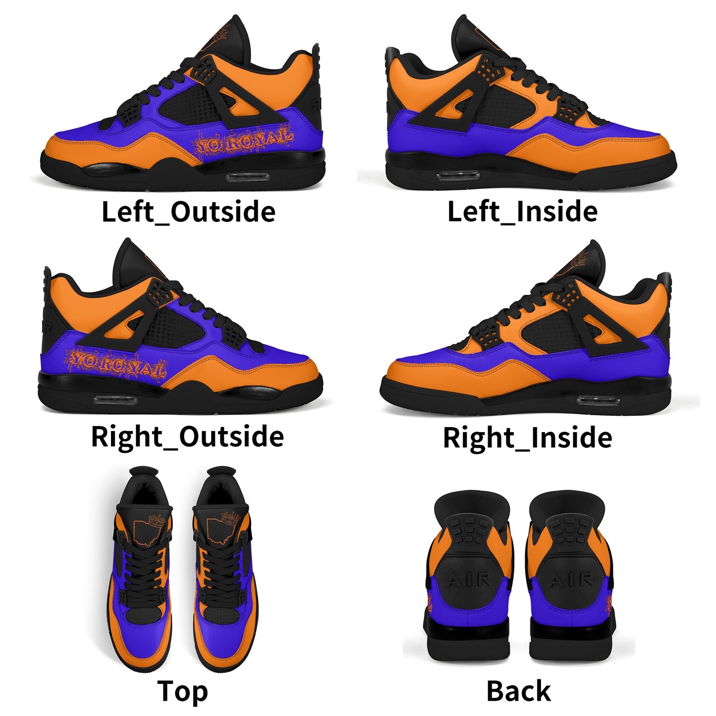 Mens Yo Royal Purple Yellow Sneakers