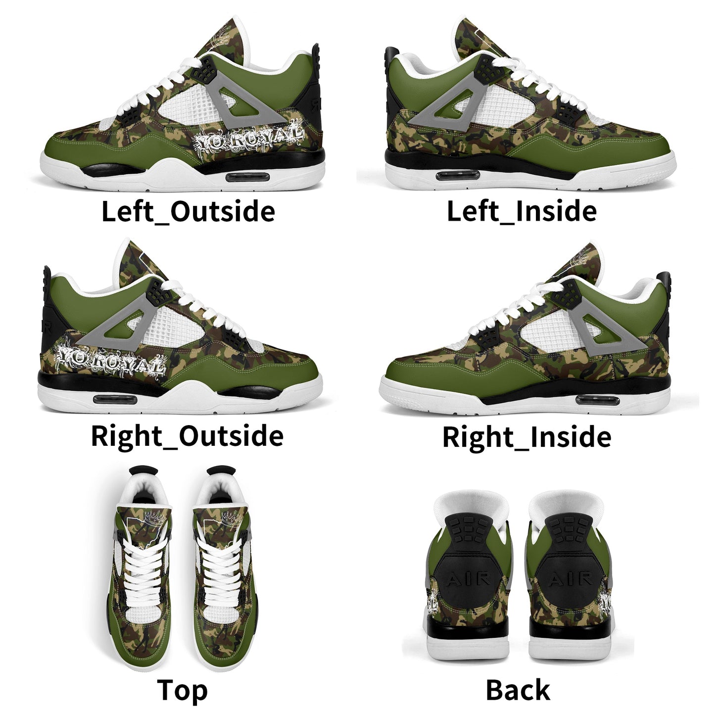 Yo Royal Green Camo Sneakers