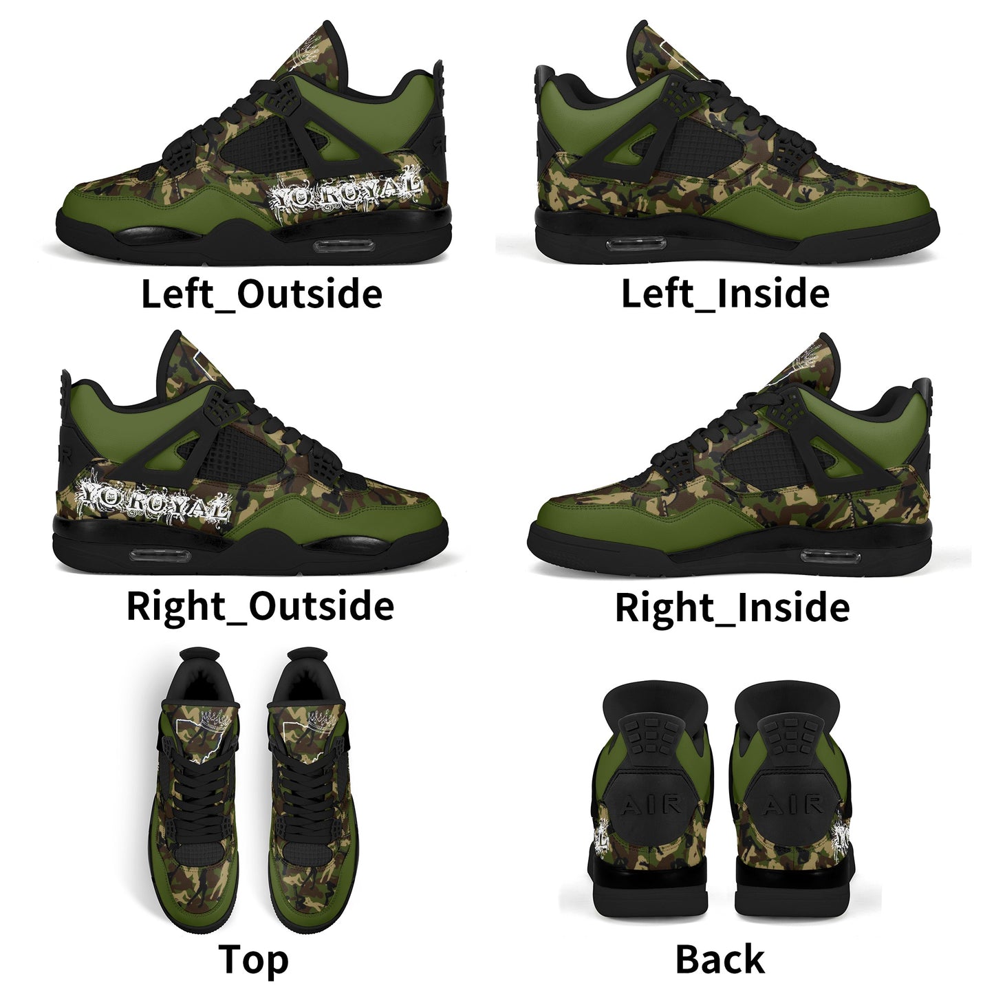 Yo Royal Green Camo Sneakers