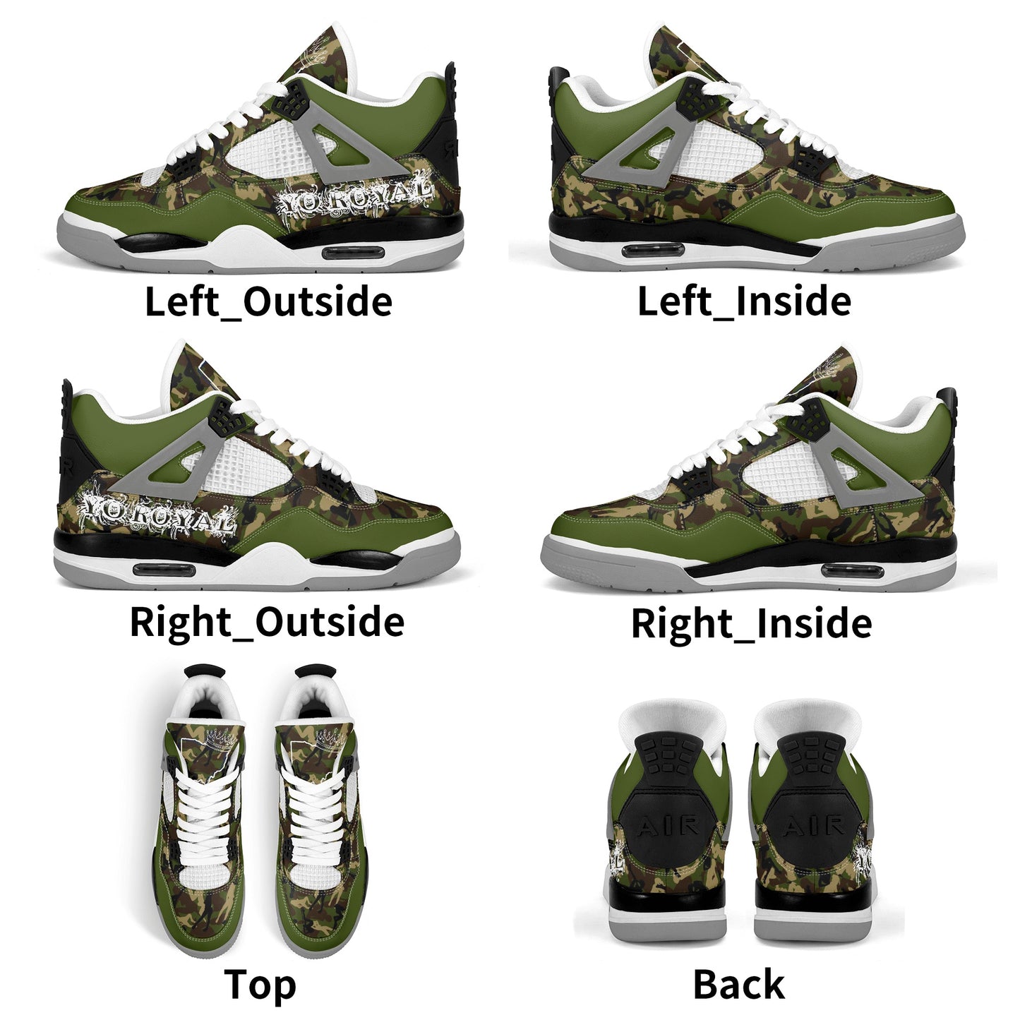 Yo Royal Green Camo Sneakers