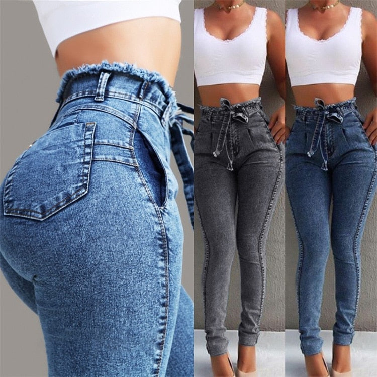Faded Bow Skinny Jeans