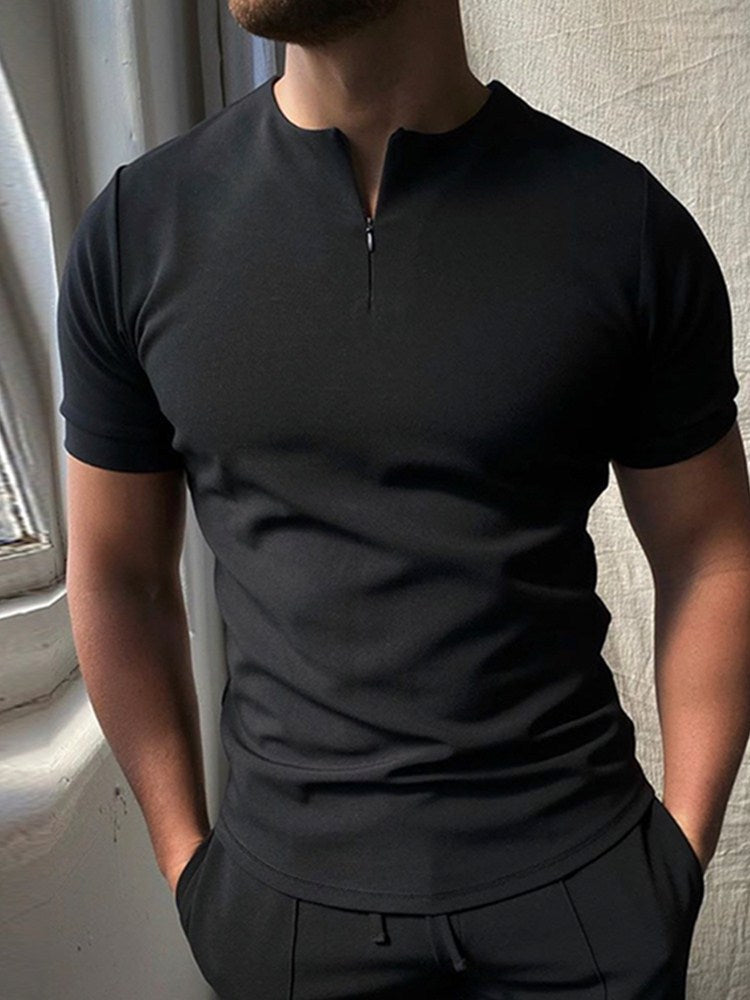 Men’s 1/4 Zip Casual Polos