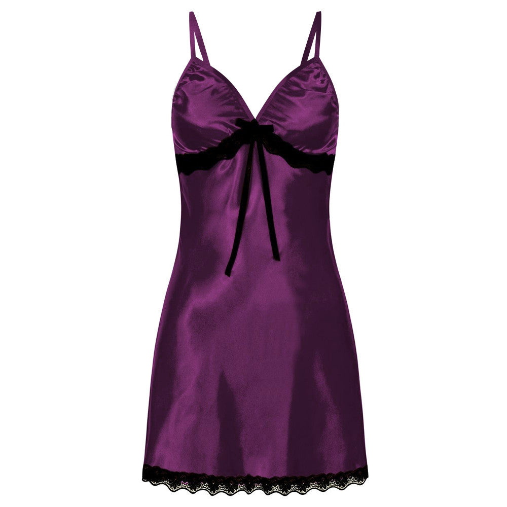 Women's Lace Bow Lingerie Nightwear