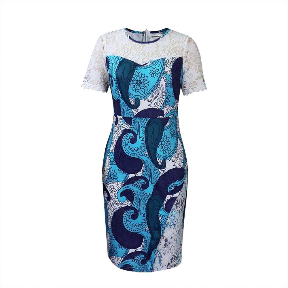 Women's Fashion Printing Hollow Dress