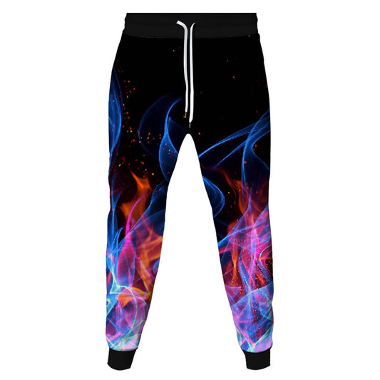 Flame 3D Print Unisex Pants