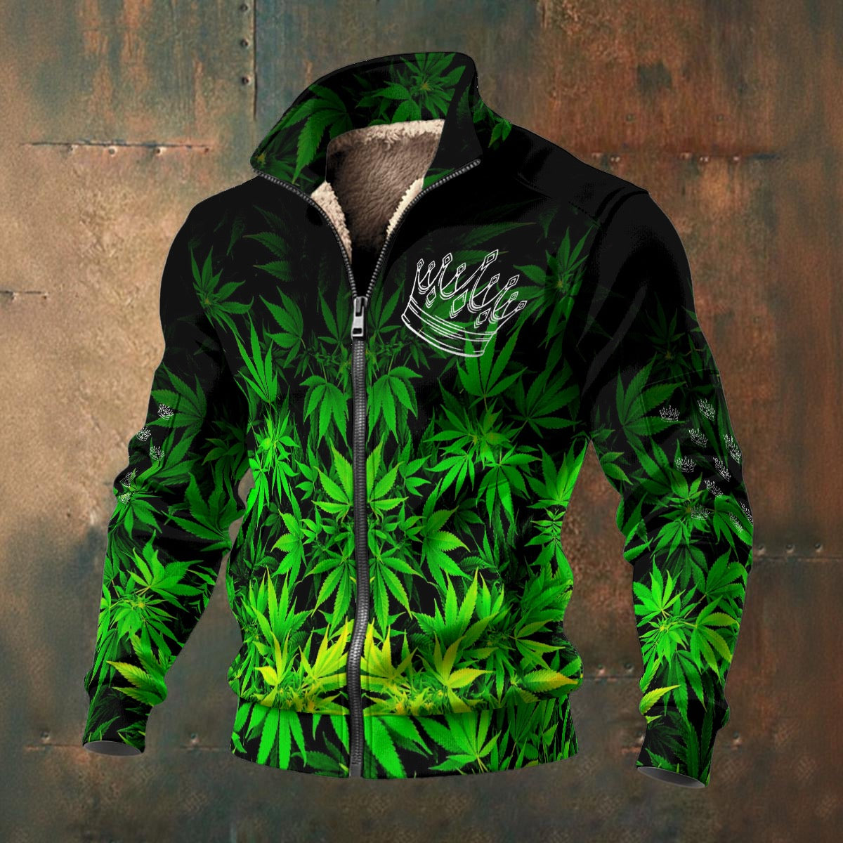 Men's Yo Royal Weed Fleece Zip Up Jacket