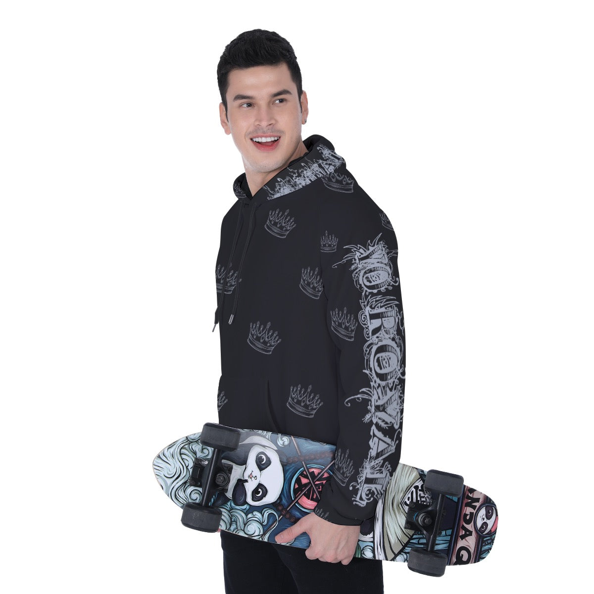 YR Black Gray Fleece Hoodie