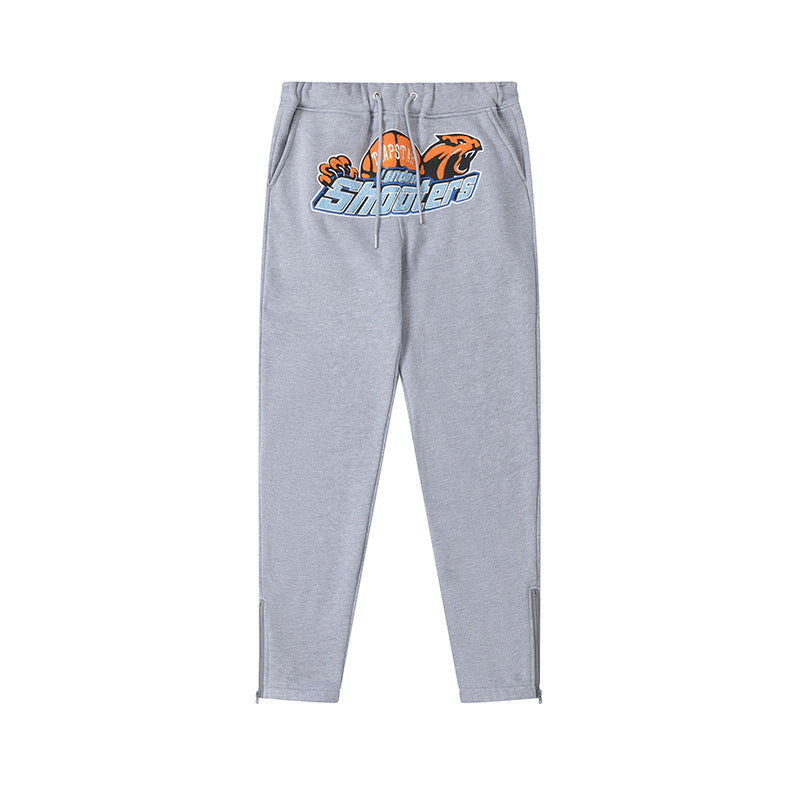 Plush Hoodie With Zipper Closure Trousers
