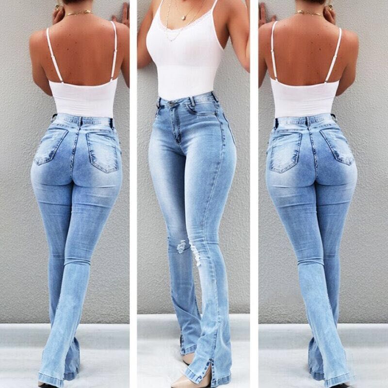 Stretch Flare High Waist Jeans  For Women