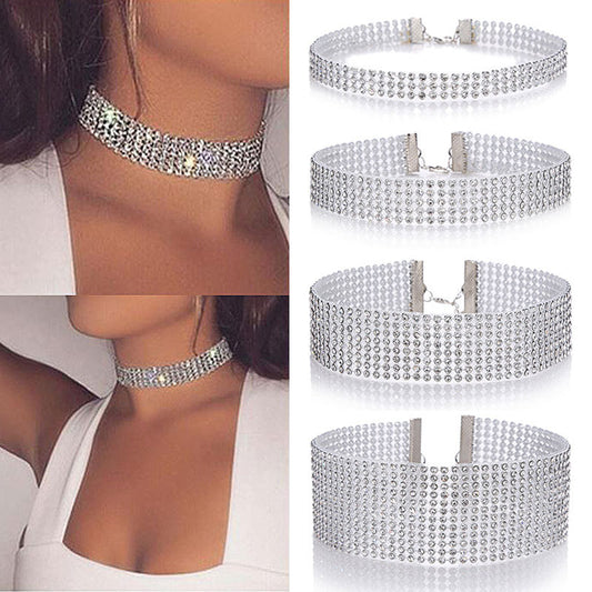 Women's Full Crystal Rhinestone Choker Necklace