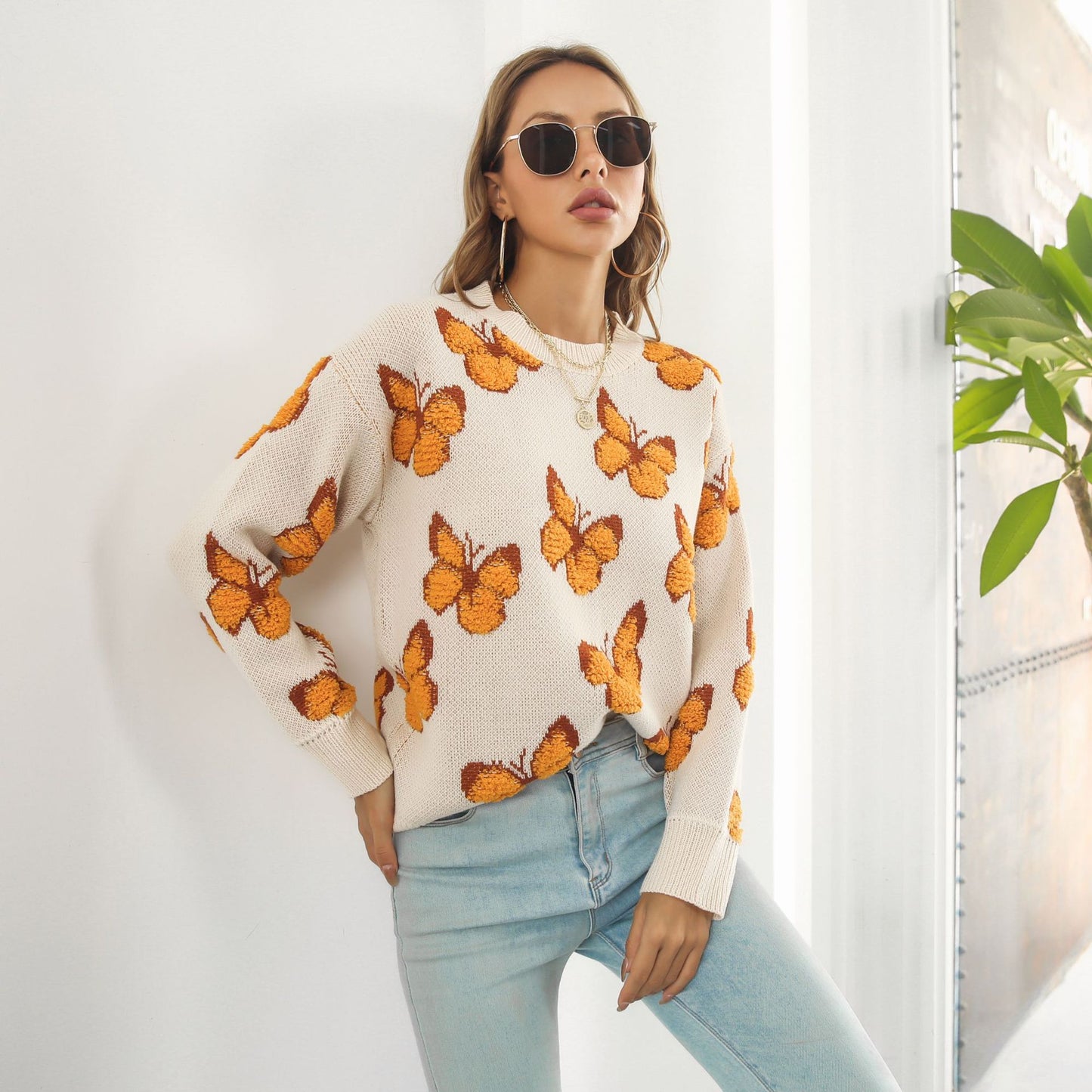 Butterfly Jacquard Sweater