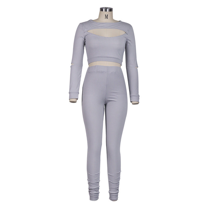 Women's Long Sleeved Top And Leggings Two Piece Suit