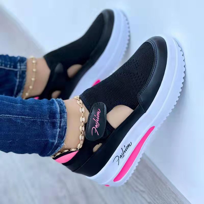 Ladies Casual Low Wedge Breathable Non-Slip Comfort Shoe