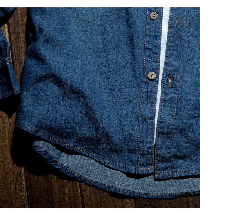 Men's Thin Denim Button Up