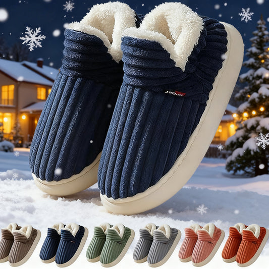 Unisex Plus Warm Hard Bottom Slippers