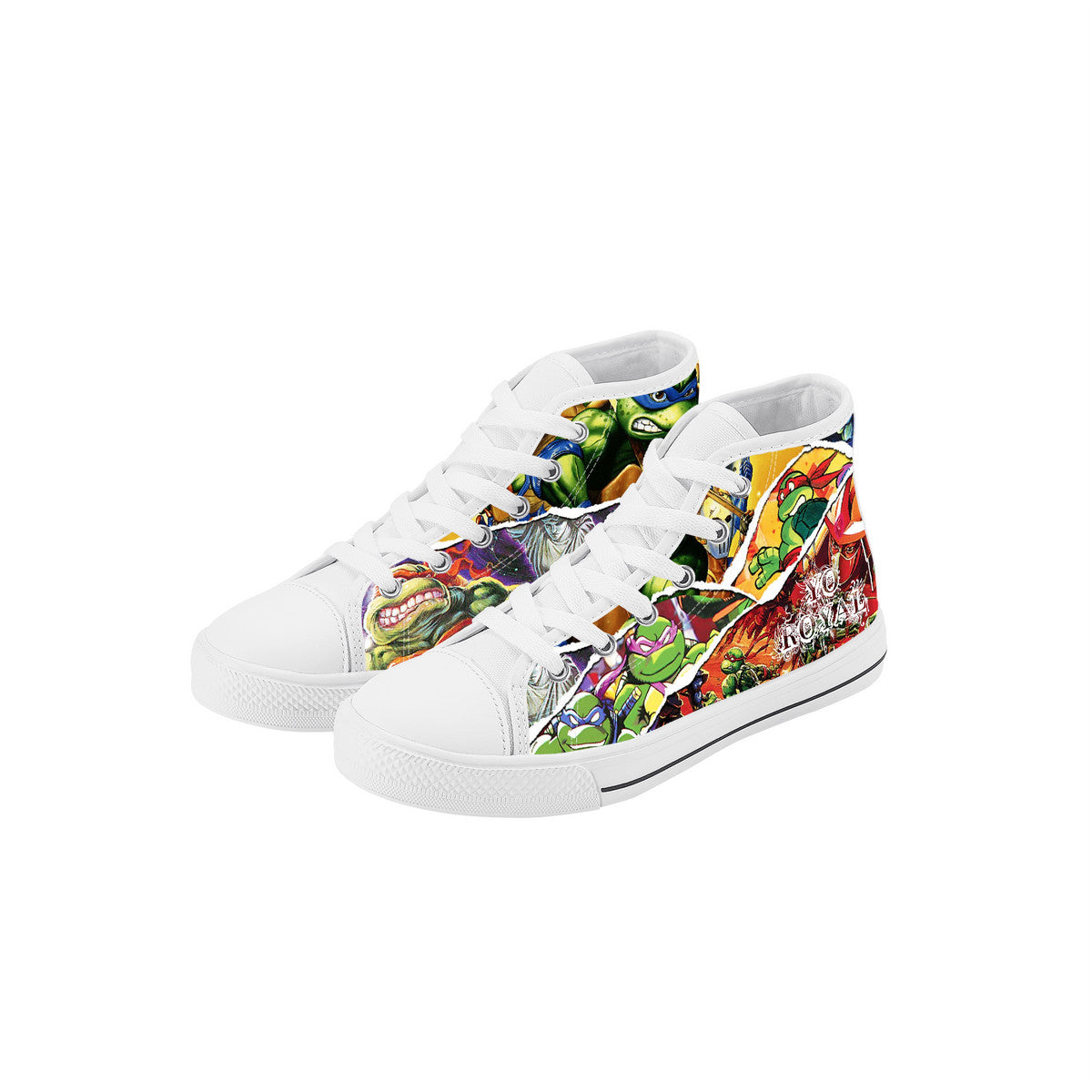 Turtle Kids High Top Canvas Shoes