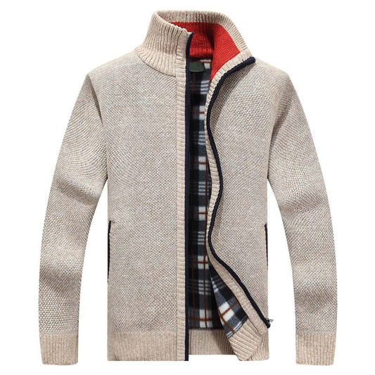 Men's Cashmere Wool Zipper Cardigan