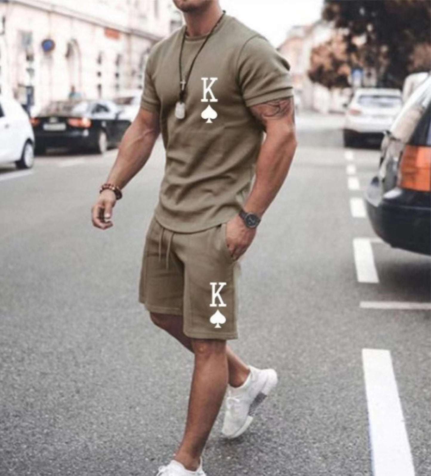 Short Sleeve Shorts Set Men's