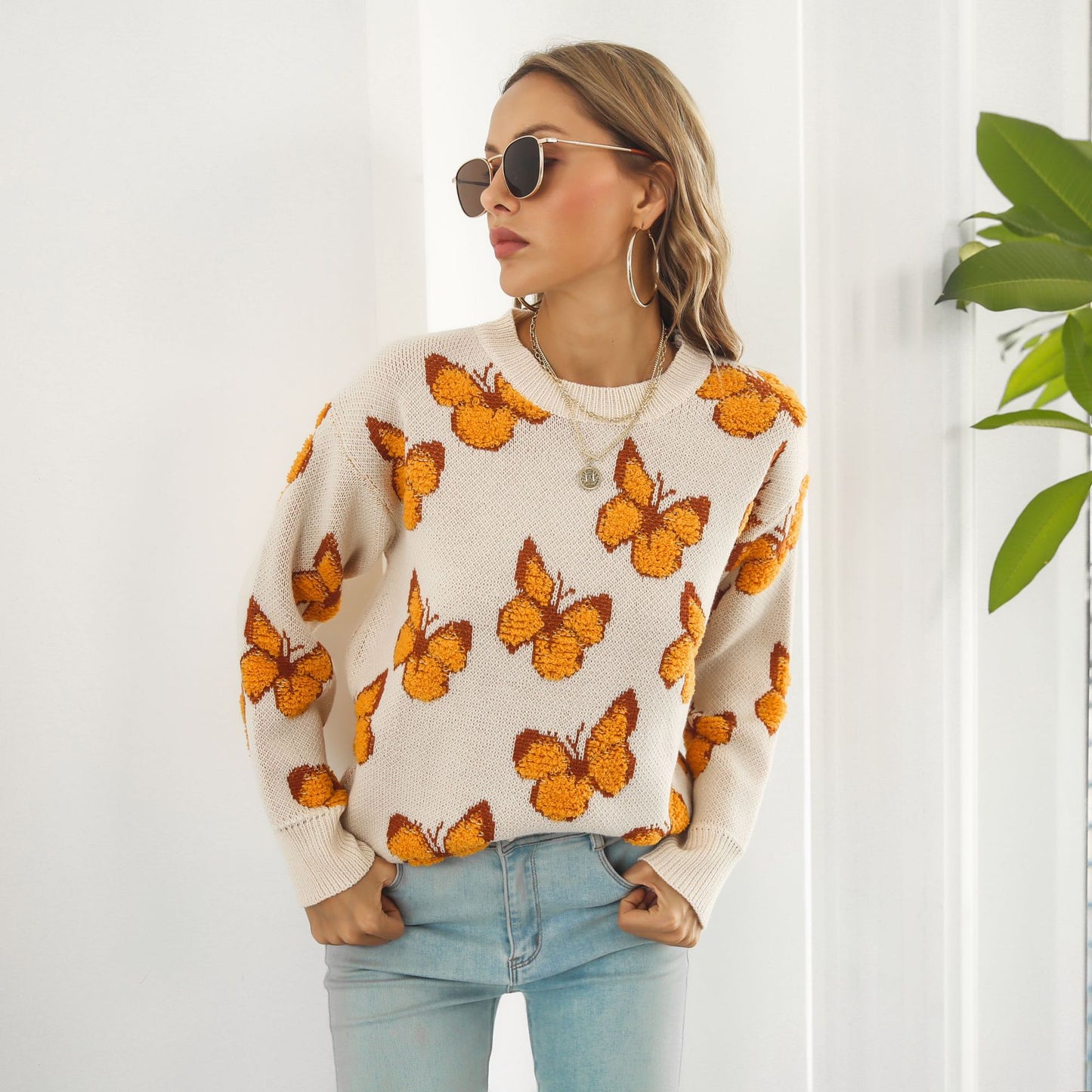 Butterfly Jacquard Sweater