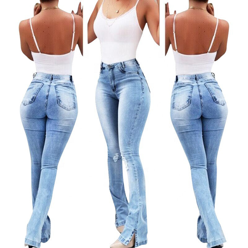 Stretch Flare High Waist Jeans  For Women