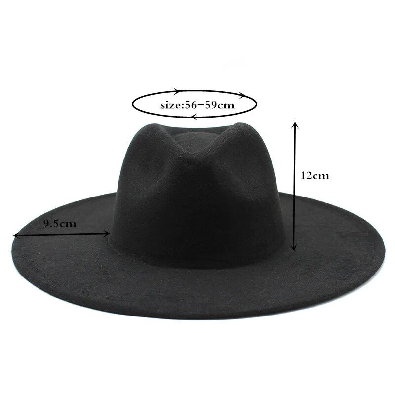 Classical Wide Brim Fedora Hat