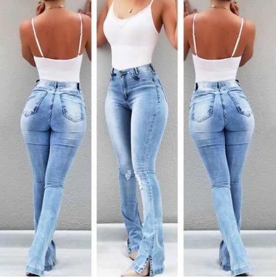 Stretch Flare High Waist Jeans  For Women