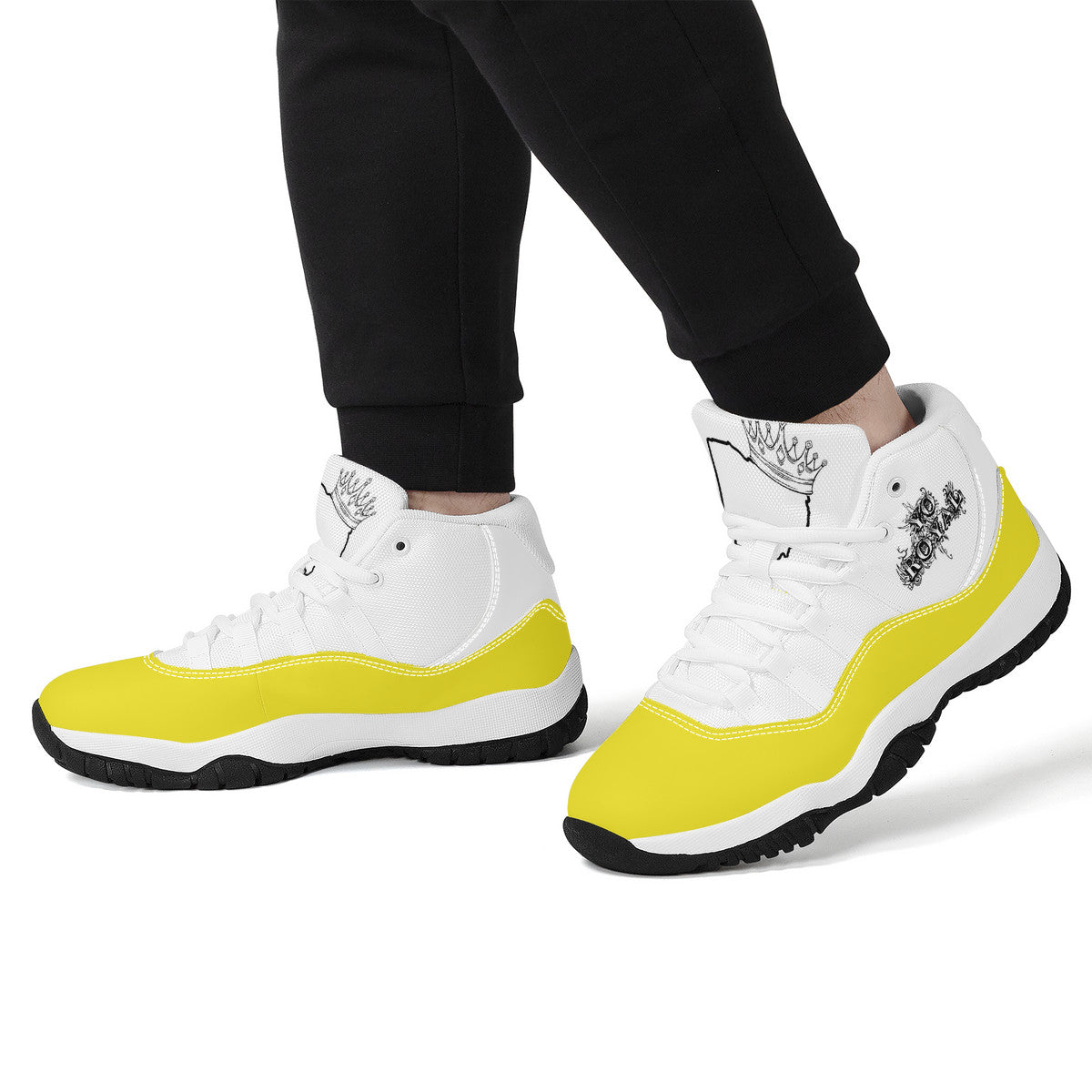 Yellow High Top Air Retro Sneakers