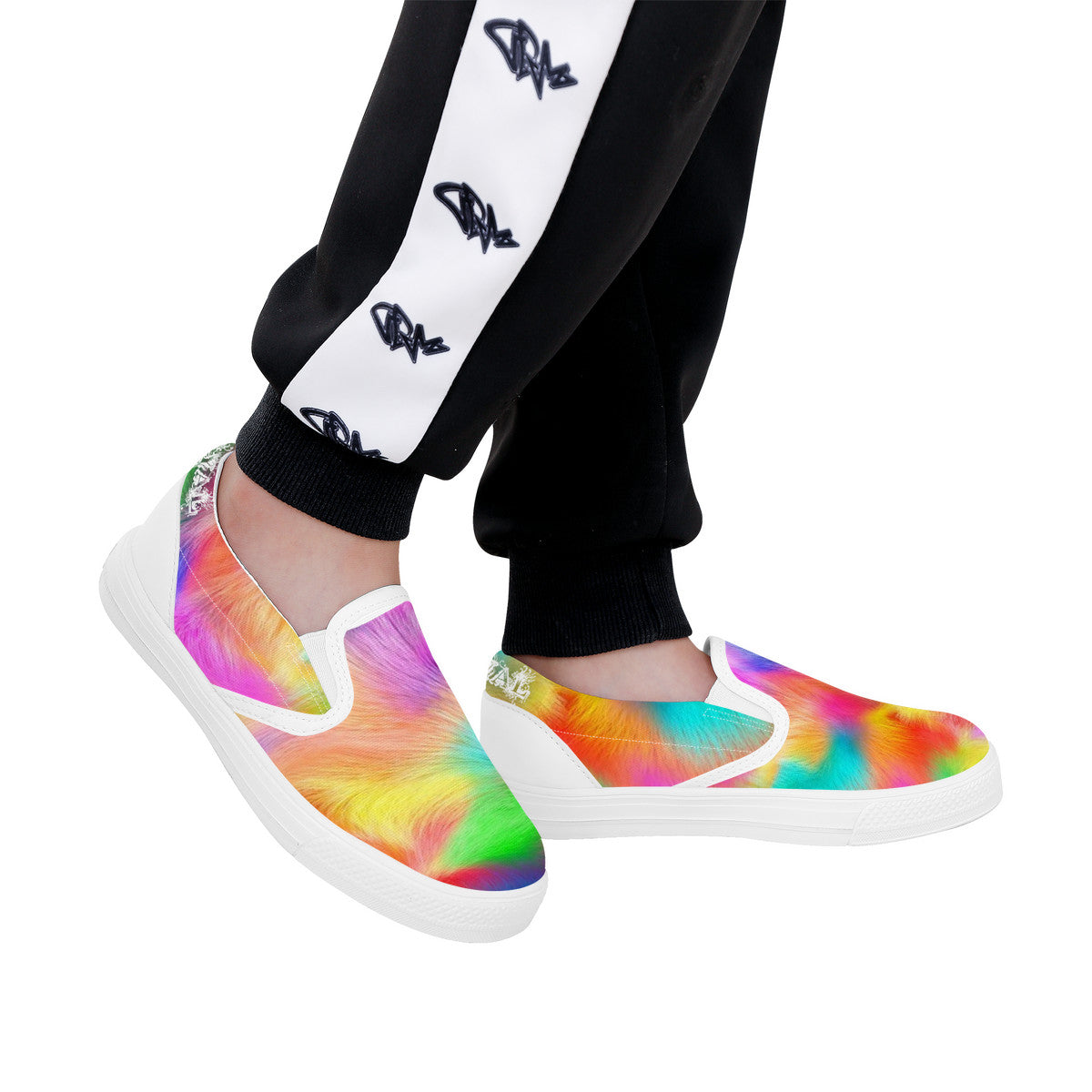 Girls Fuzz Print Slip-on shoes