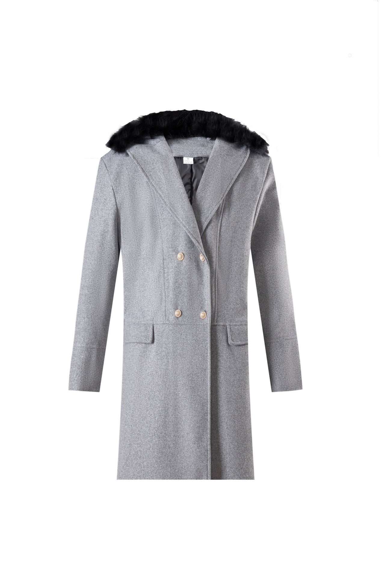 Casual Woolen Men's Coat Fur Collar