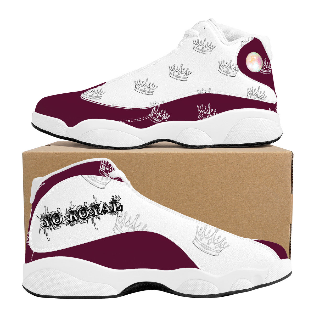 YR Burgandy Basketball Shoes