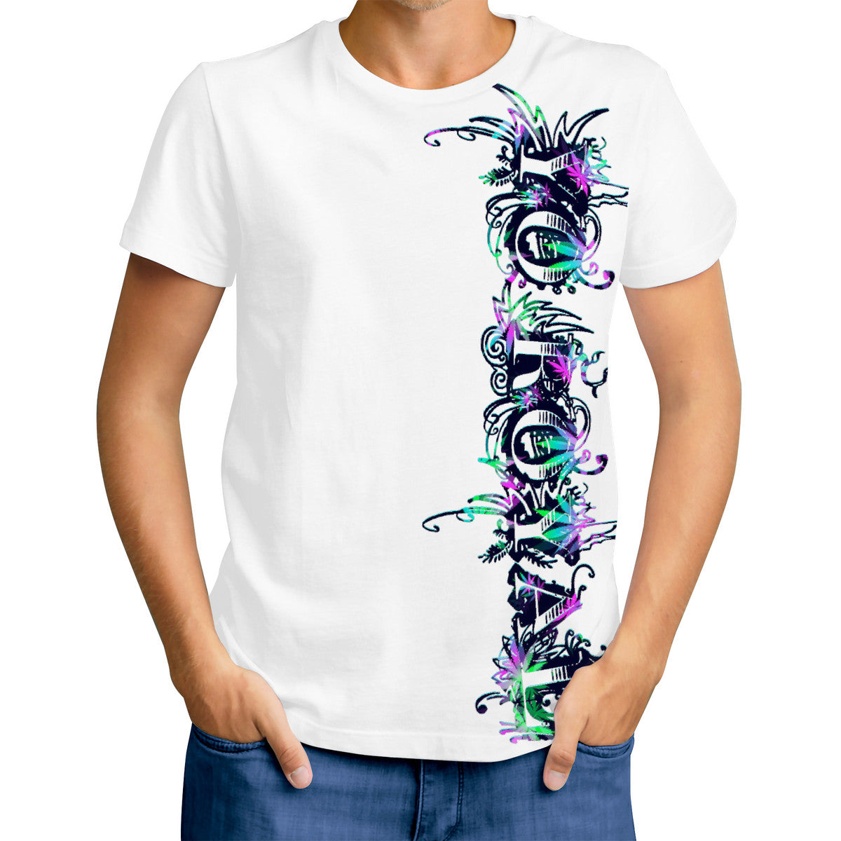 Neon Weed Leaf YR Tee