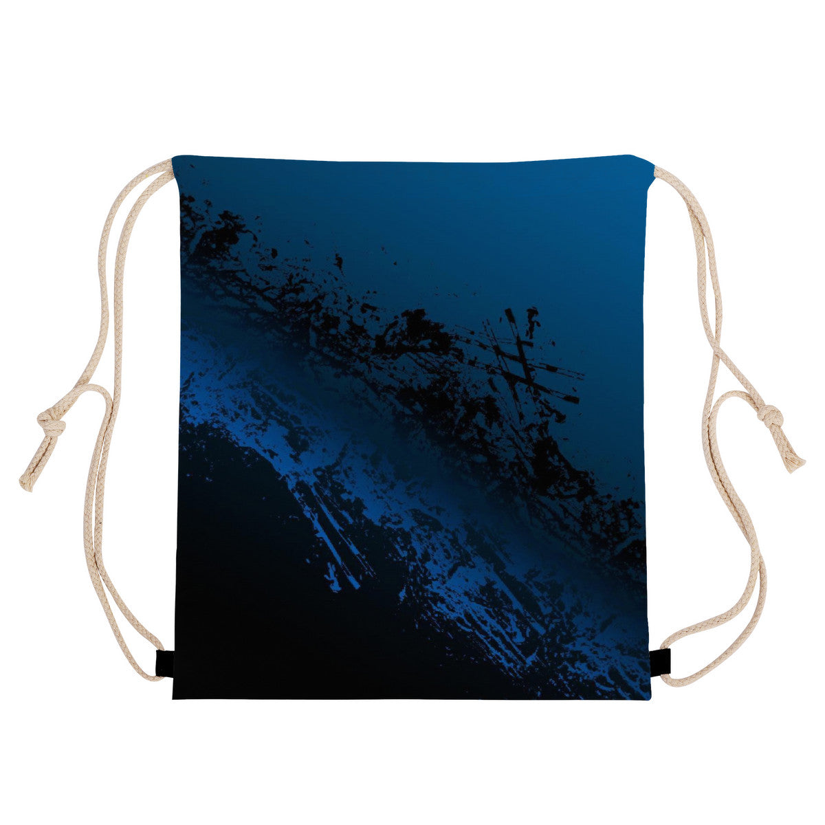 YR Blue Black Drawstring Bags